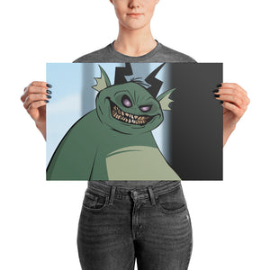 Smiley Green Demon Poster
