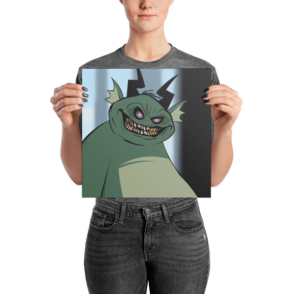 Smiley Green Demon Poster
